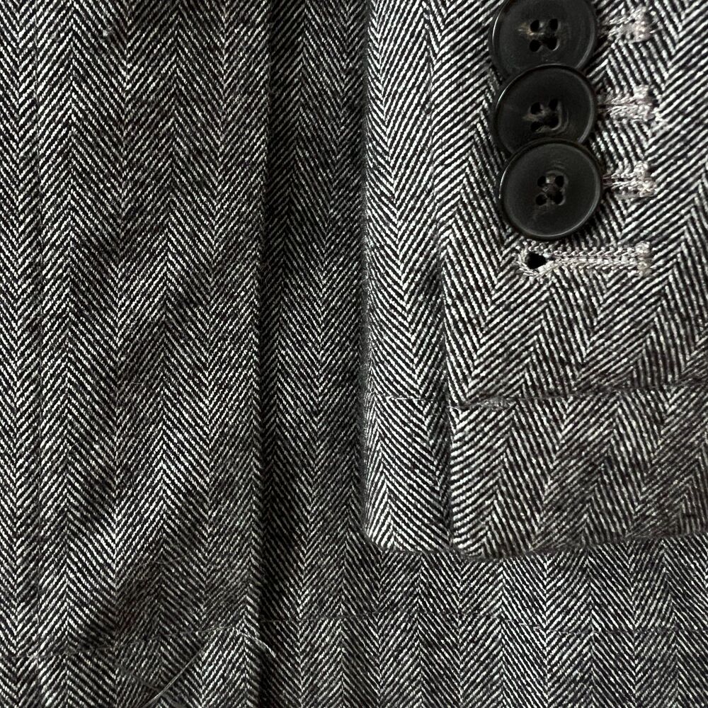 Jos A Bank Reserve Mens Blazer XXL Cotton Herringbone Sport Coat Black White NWT - Picture 4 of 11